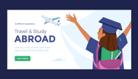 Illustration of a student traveling abroad for a short-term study program
